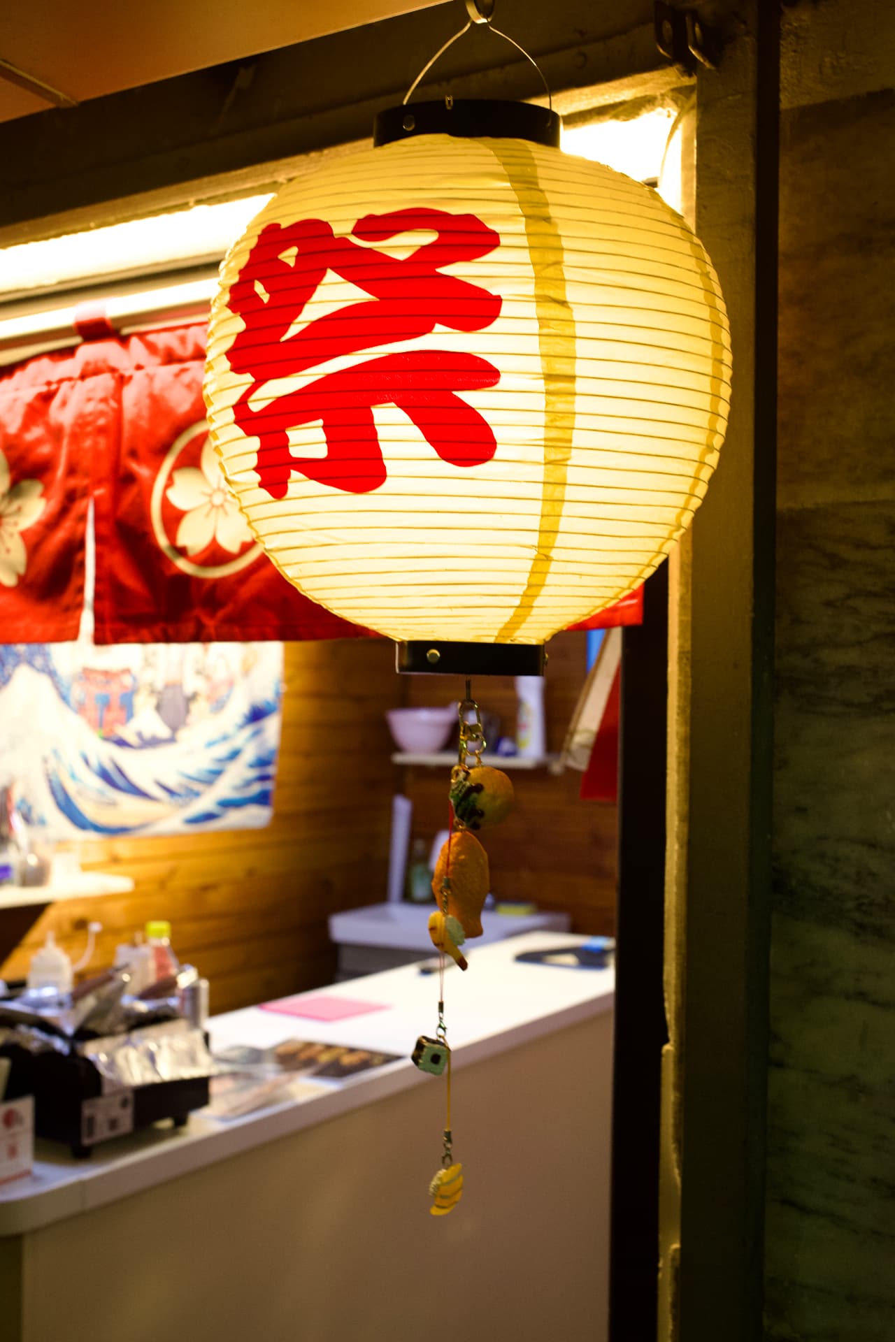Matsuri lantern at the counter